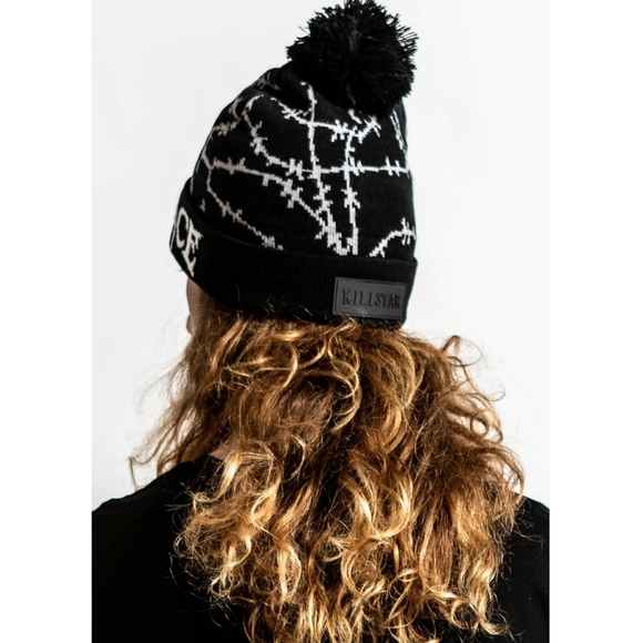 KillStar ✦ Give Me Space Beanie ✦ Black/Grey Knit Pom Hat Unisex NWT - Picture 7 of 7